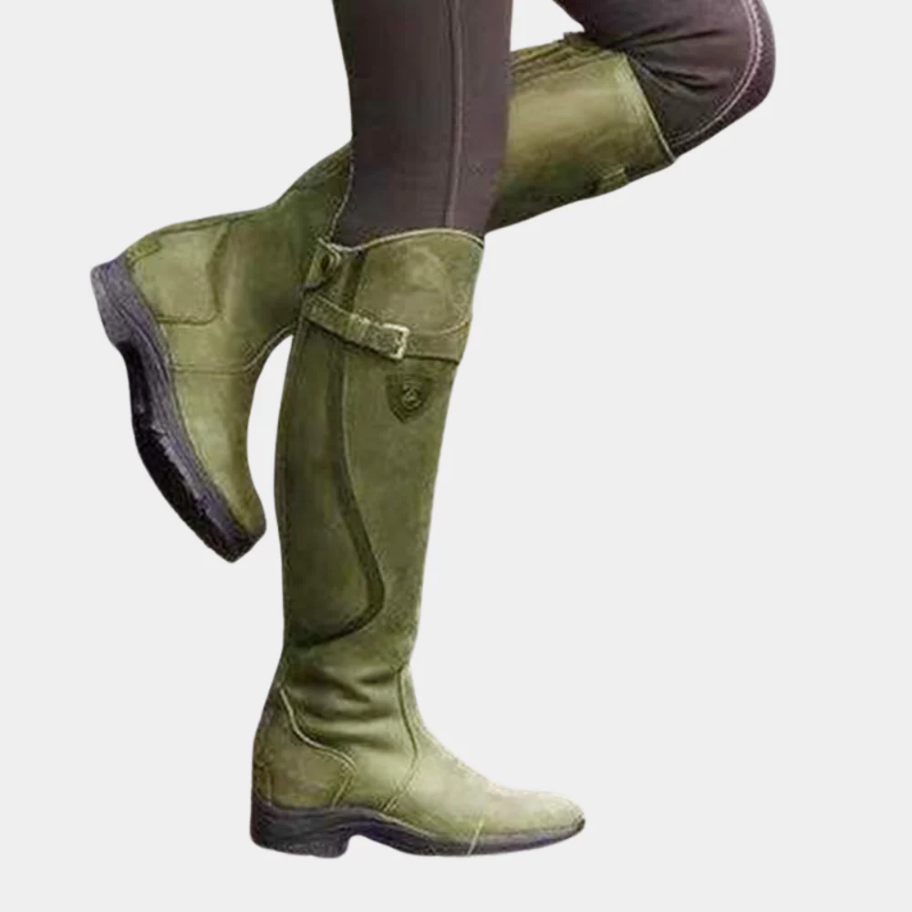 Trendy Low Heel Buckle Boots