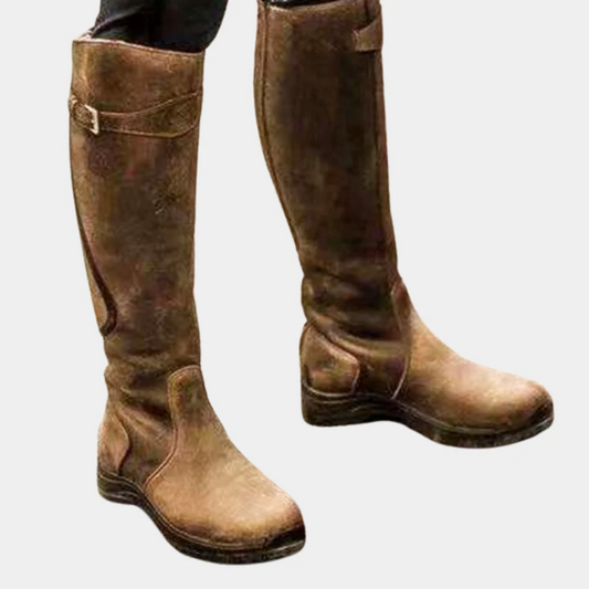 Trendy Low Heel Buckle Boots - Nocini