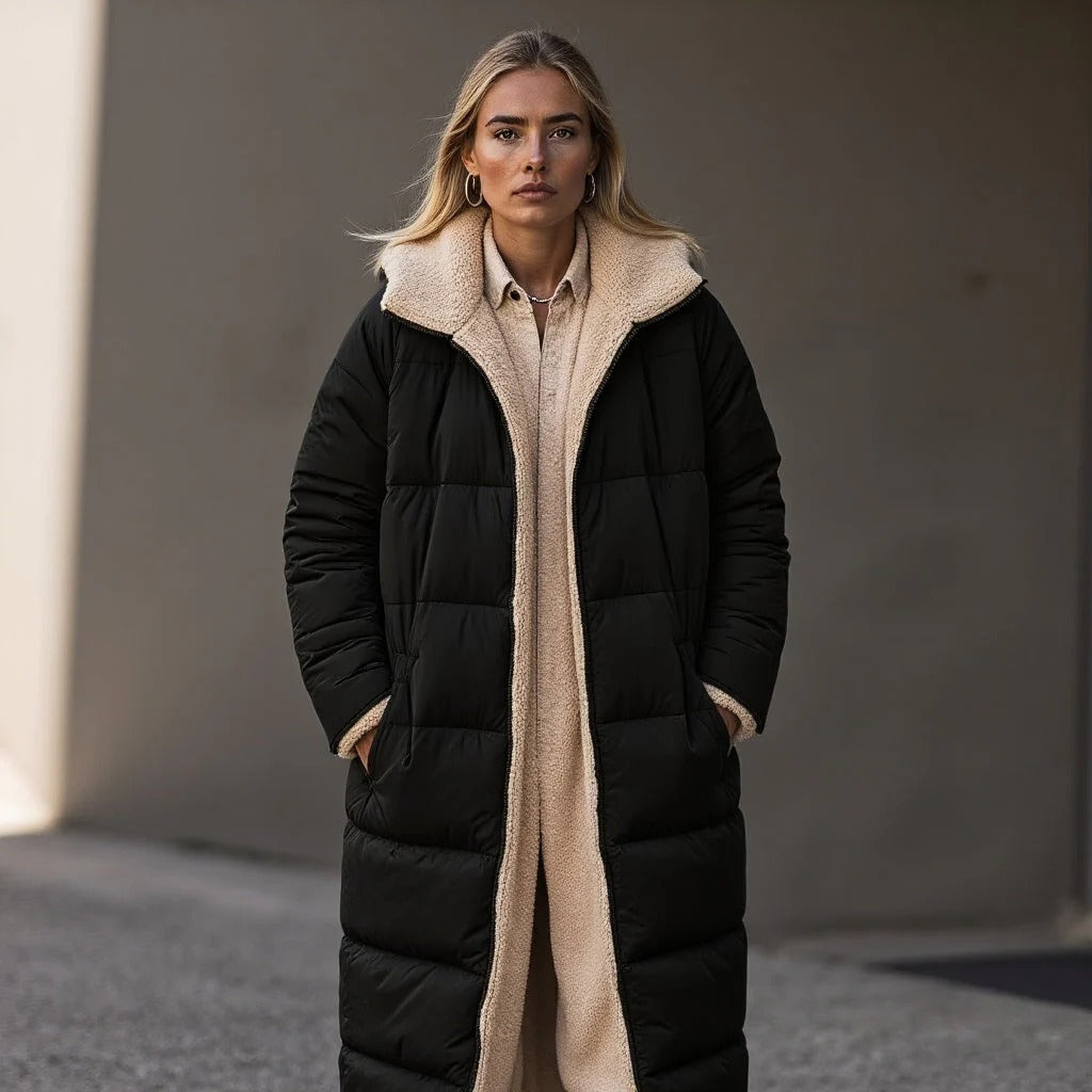 Women's Cozy Quilted Coat – Soft Fleece Lining – Warm Winter Jacket - Nocini