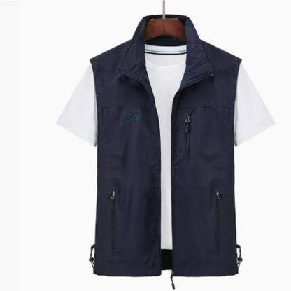 Classic Mens Zip Vest with Multiple Pockets