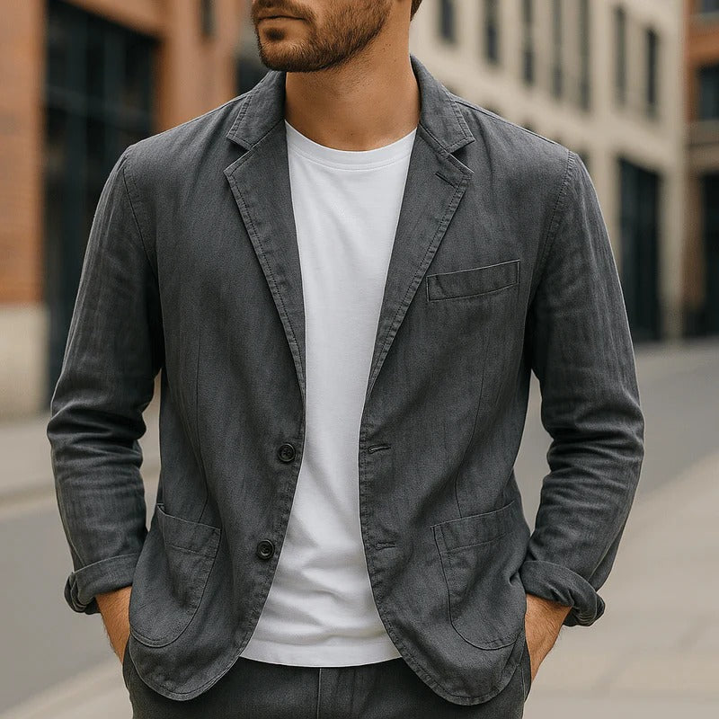 Lightweight Beige Summer Blazer for Men Formal Events