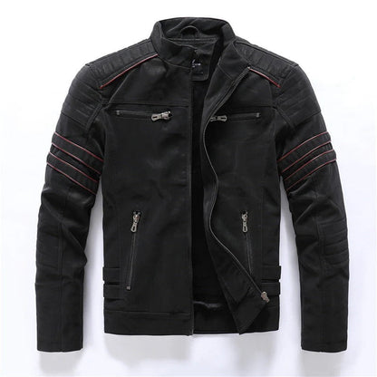 Men's Slim Fit Leather Biker Jacket