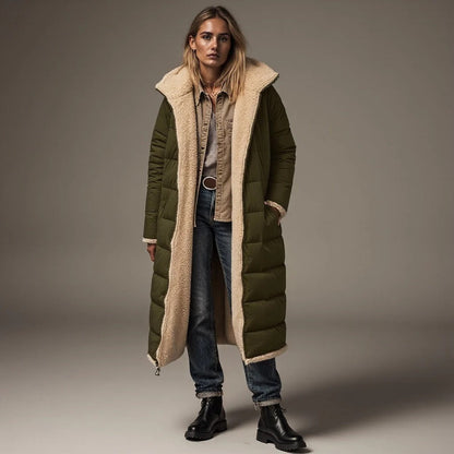 Women's Cozy Quilted Coat – Soft Fleece Lining – Warm Winter Jacket