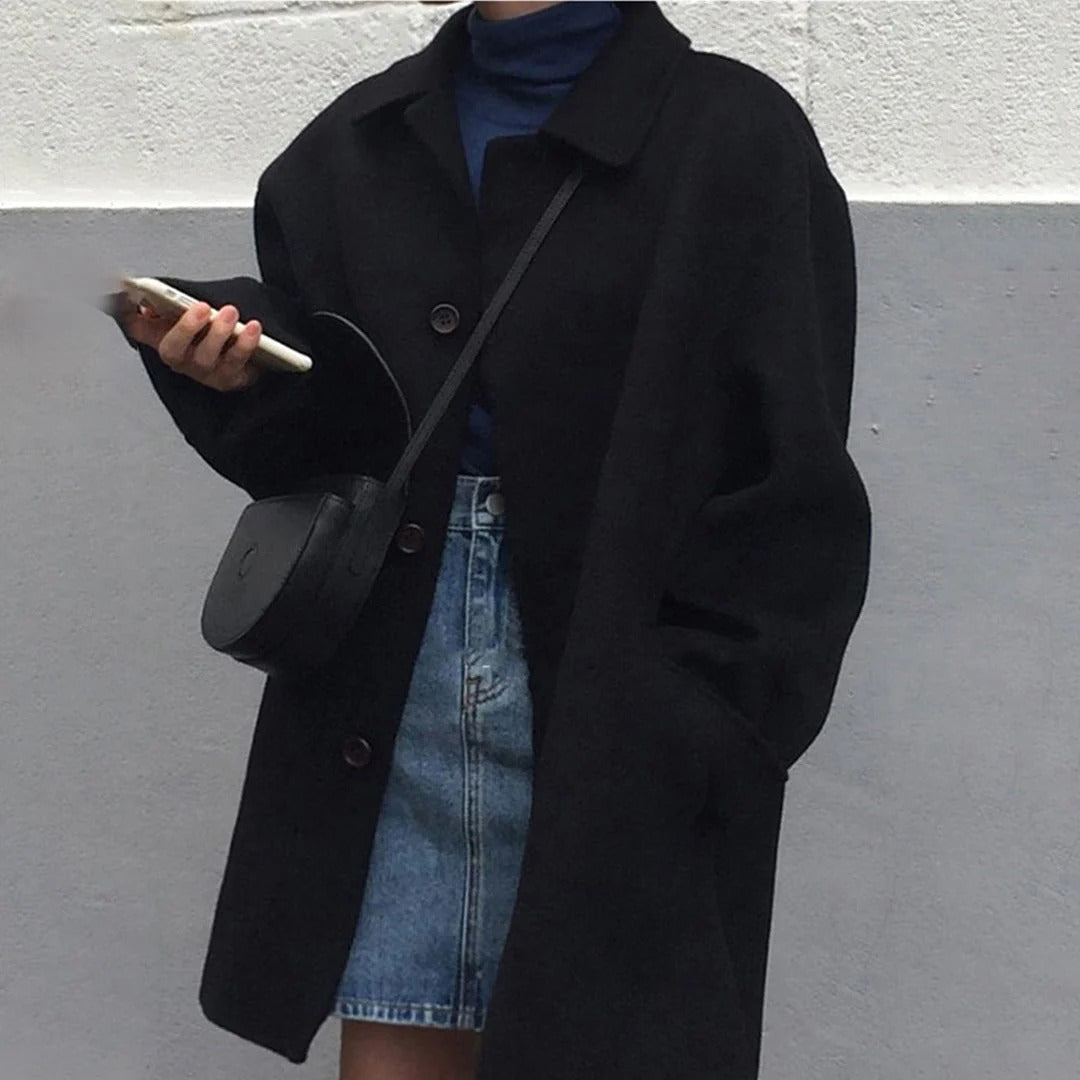 Cozy Women's Wool Jacket with Button Front