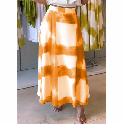 Classic Checkered Midi Skirt for Women
