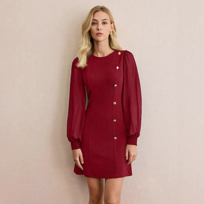 Women's Short Sleeve Asymmetrical Mini Dress