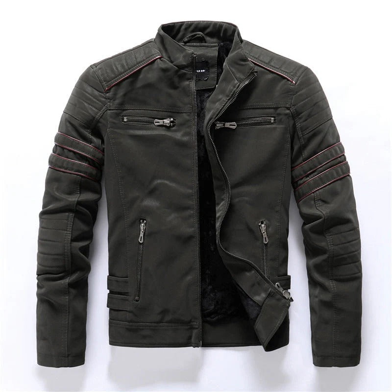 Men's Slim Fit Leather Biker Jacket