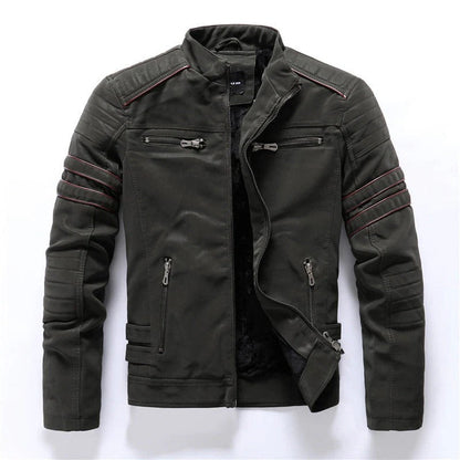 Men's Slim Fit Leather Biker Jacket