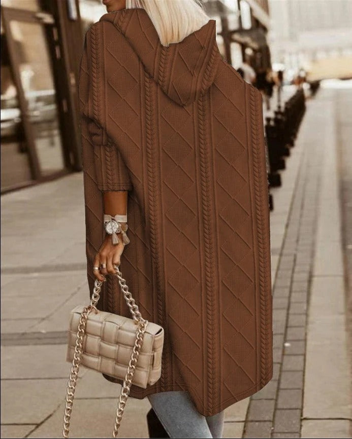 Cozy Oversized Cable Knit Women's Cardigan
