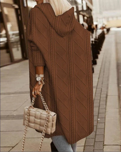Cozy Oversized Cable Knit Women's Cardigan