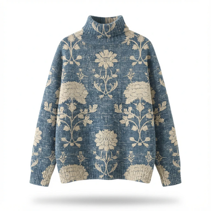 Colorful Print Crew Neck Sweater
