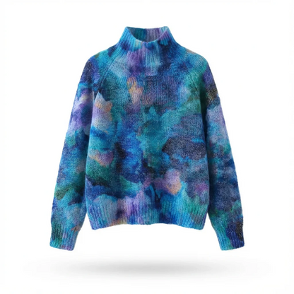 Colorful Print Crew Neck Sweater