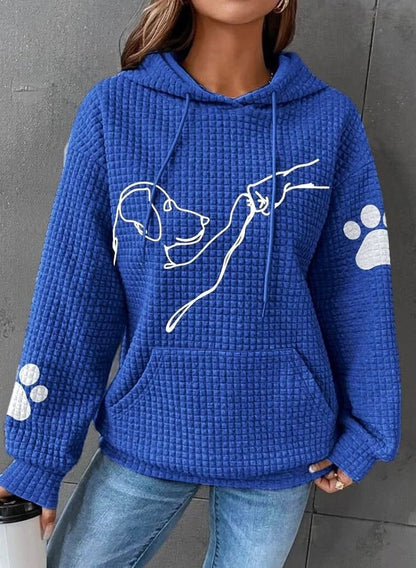 Cozy Womens Quilted Hoodie with Dog Design - Nocini