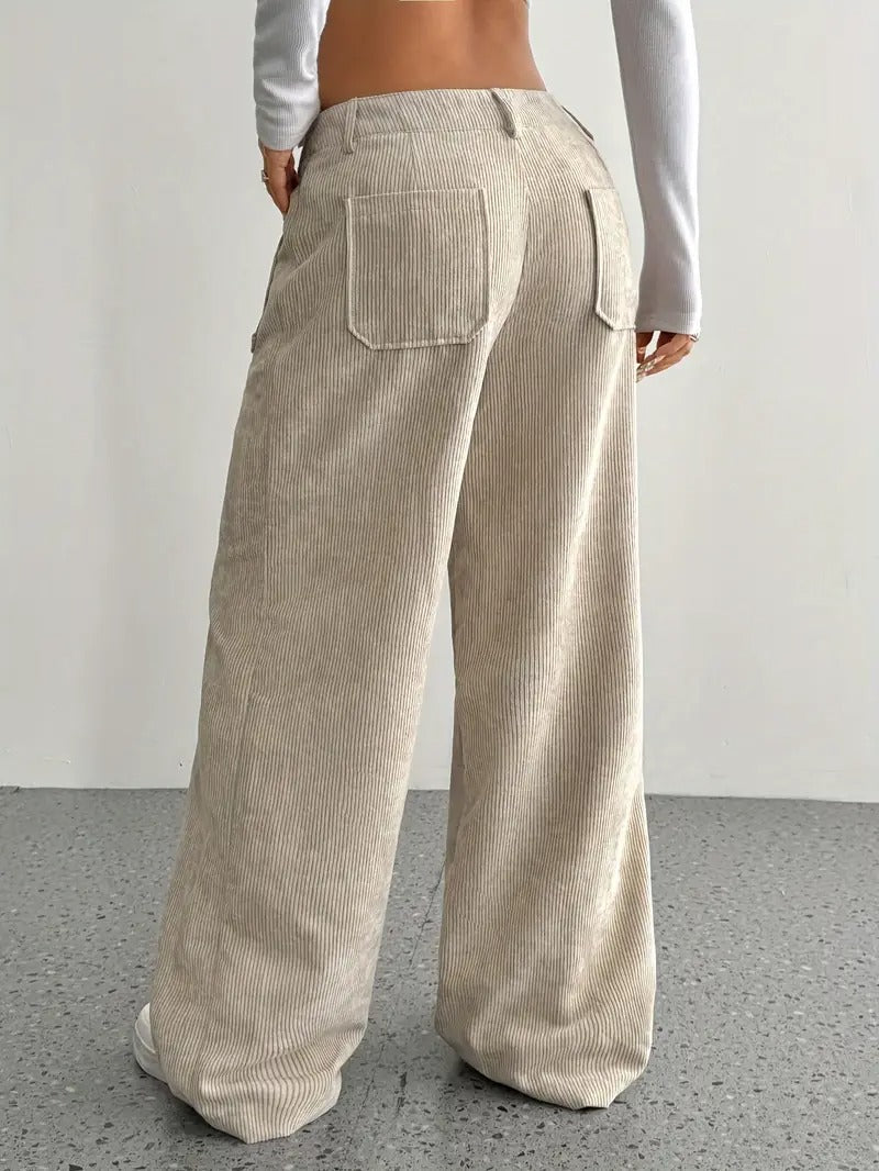 Warm Corduroy Wide Leg Womens Pants