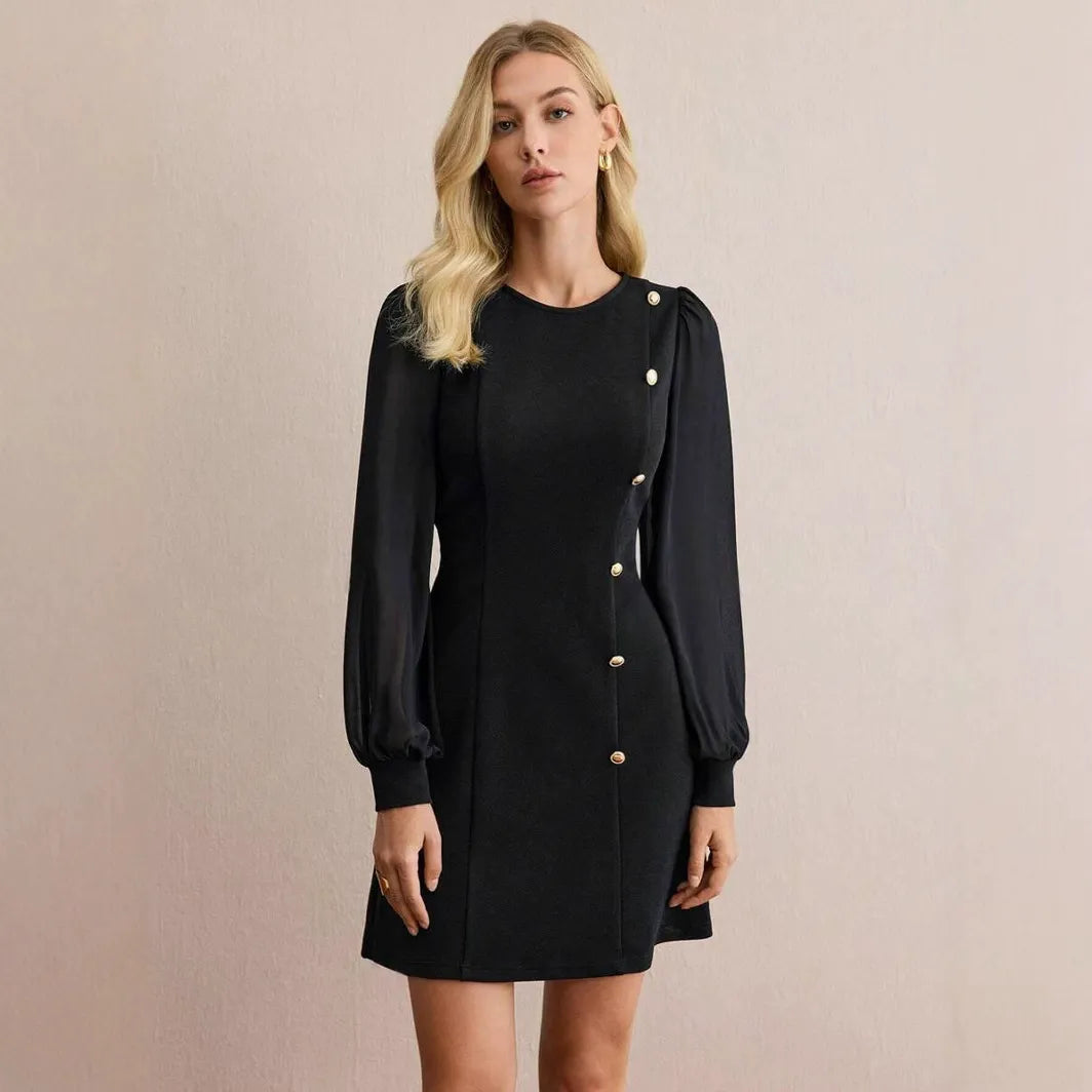 Women's Short Sleeve Asymmetrical Mini Dress - Nocini