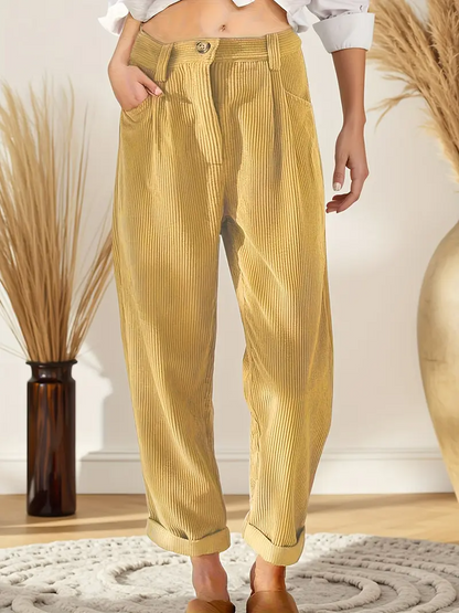 Stylish Women's Corduroy Straight Leg Pants