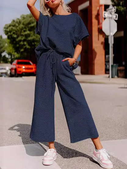 Comfy Women's 2 Piece Soft Knit Tee Set