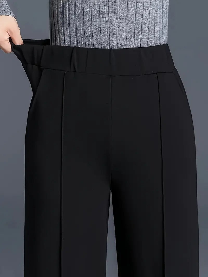 Women's Classic Black Wide Leg Pants - Nocini