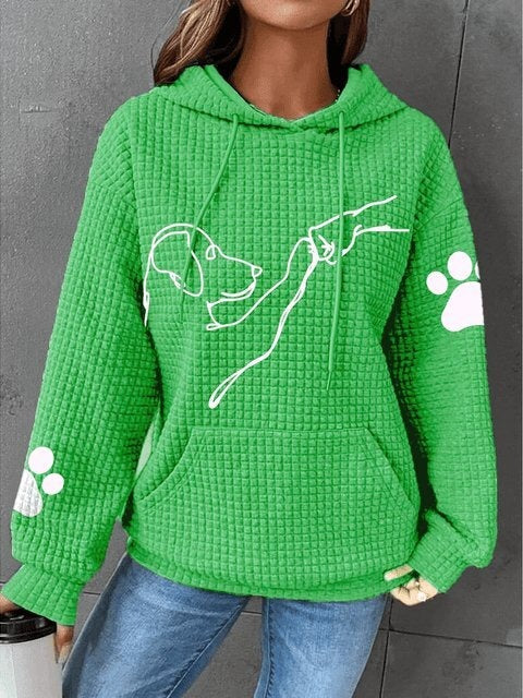Cozy Womens Quilted Hoodie with Dog Design