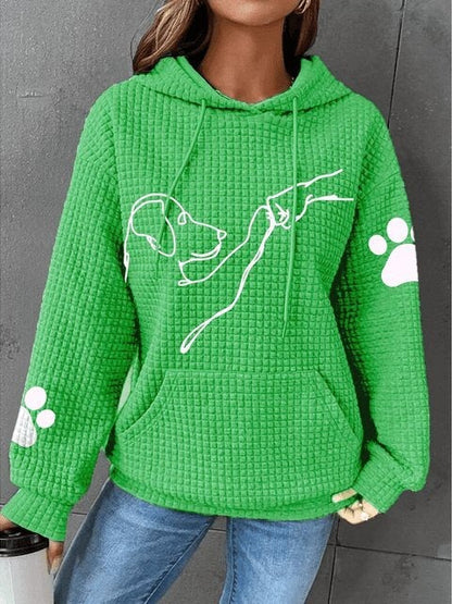 Cozy Womens Quilted Hoodie with Dog Design