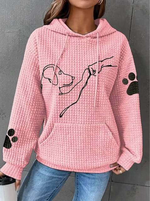 Cozy Womens Quilted Hoodie with Dog Design