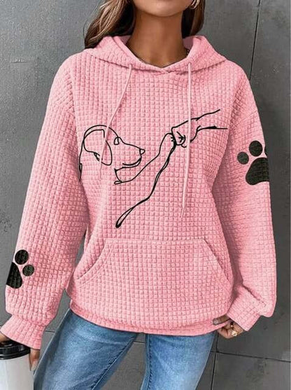 Cozy Womens Quilted Hoodie with Dog Design