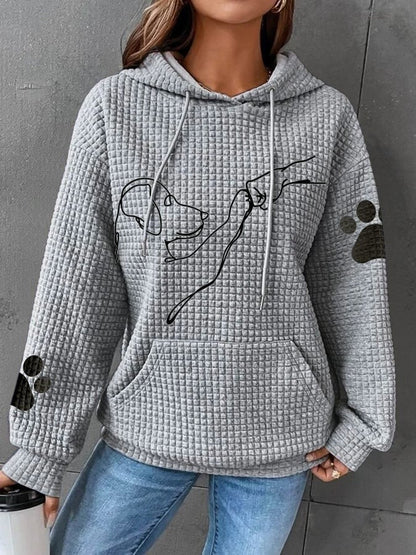 Cozy Womens Quilted Hoodie with Dog Design