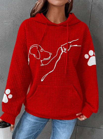 Cozy Womens Quilted Hoodie with Dog Design
