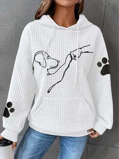 Cozy Womens Quilted Hoodie with Dog Design