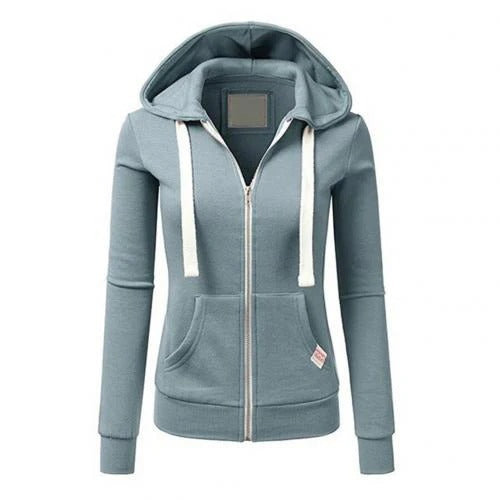 Women's Slim Fit Fleece Hoodie with Zip FrontPocket - Nocini