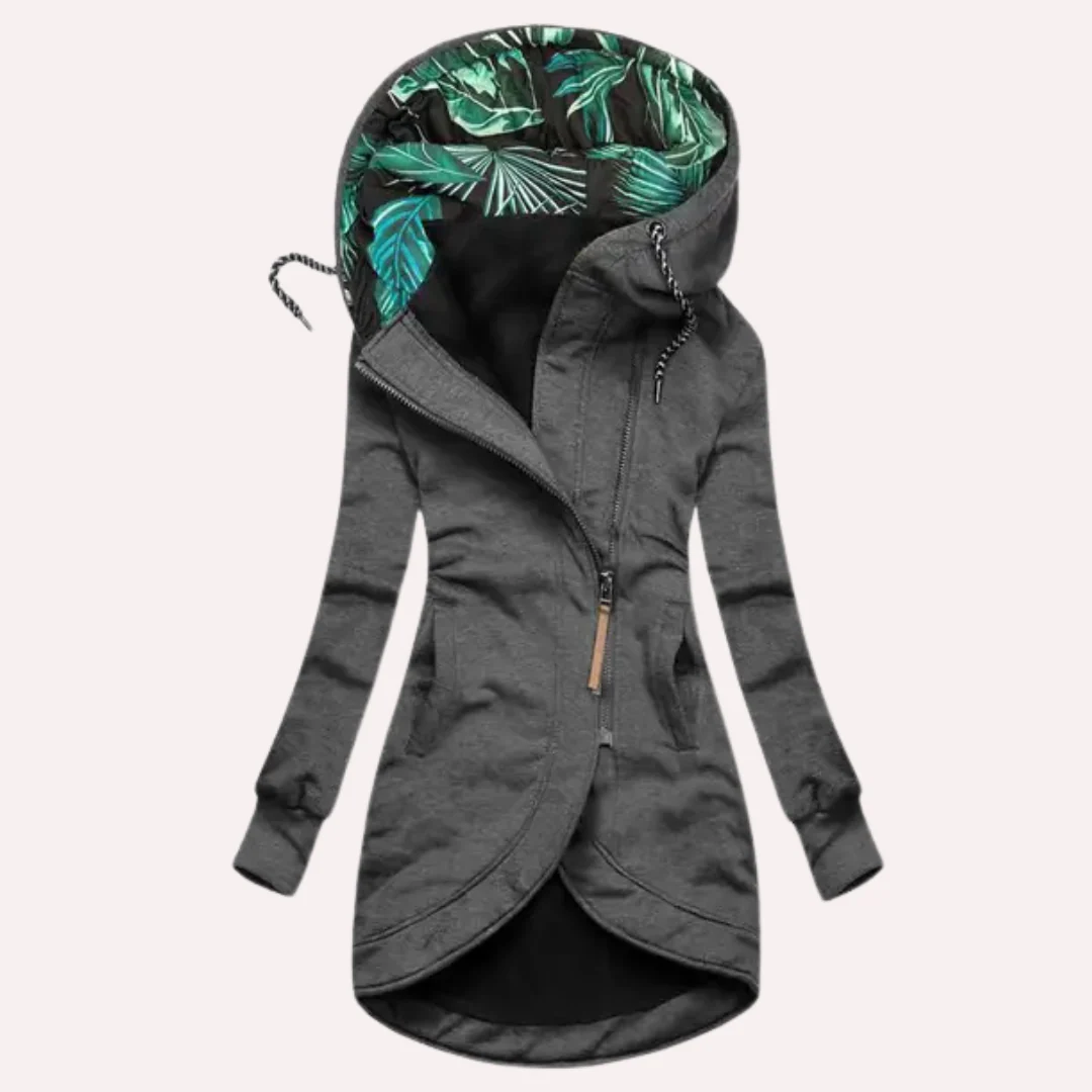Women's Fleece Jacket Slim Fit Printed Hoodie