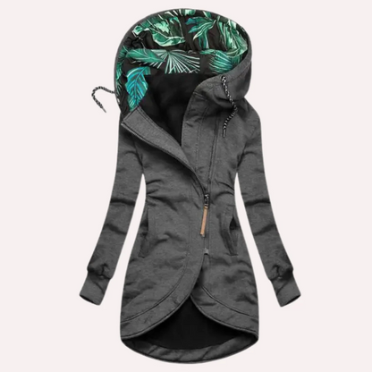 Women's Fleece Jacket Slim Fit Printed Hoodie
