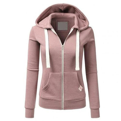 Women's Slim Fit Fleece Hoodie with Zip FrontPocket