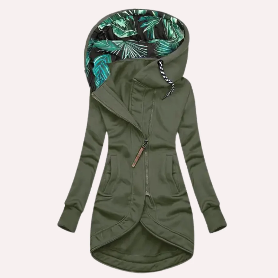 Women's Fleece Jacket Slim Fit Printed Hoodie