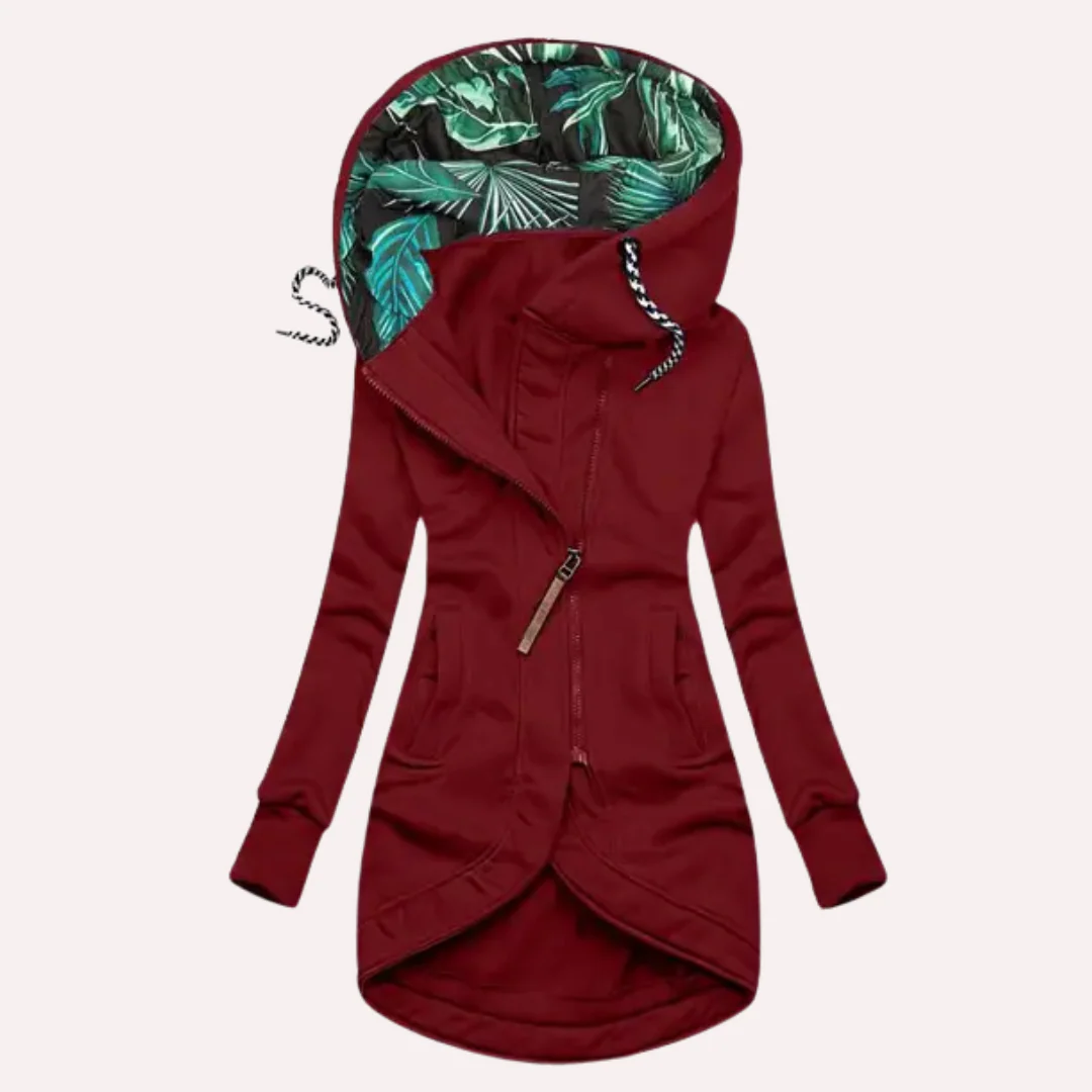 Women's Fleece Jacket Slim Fit Printed Hoodie