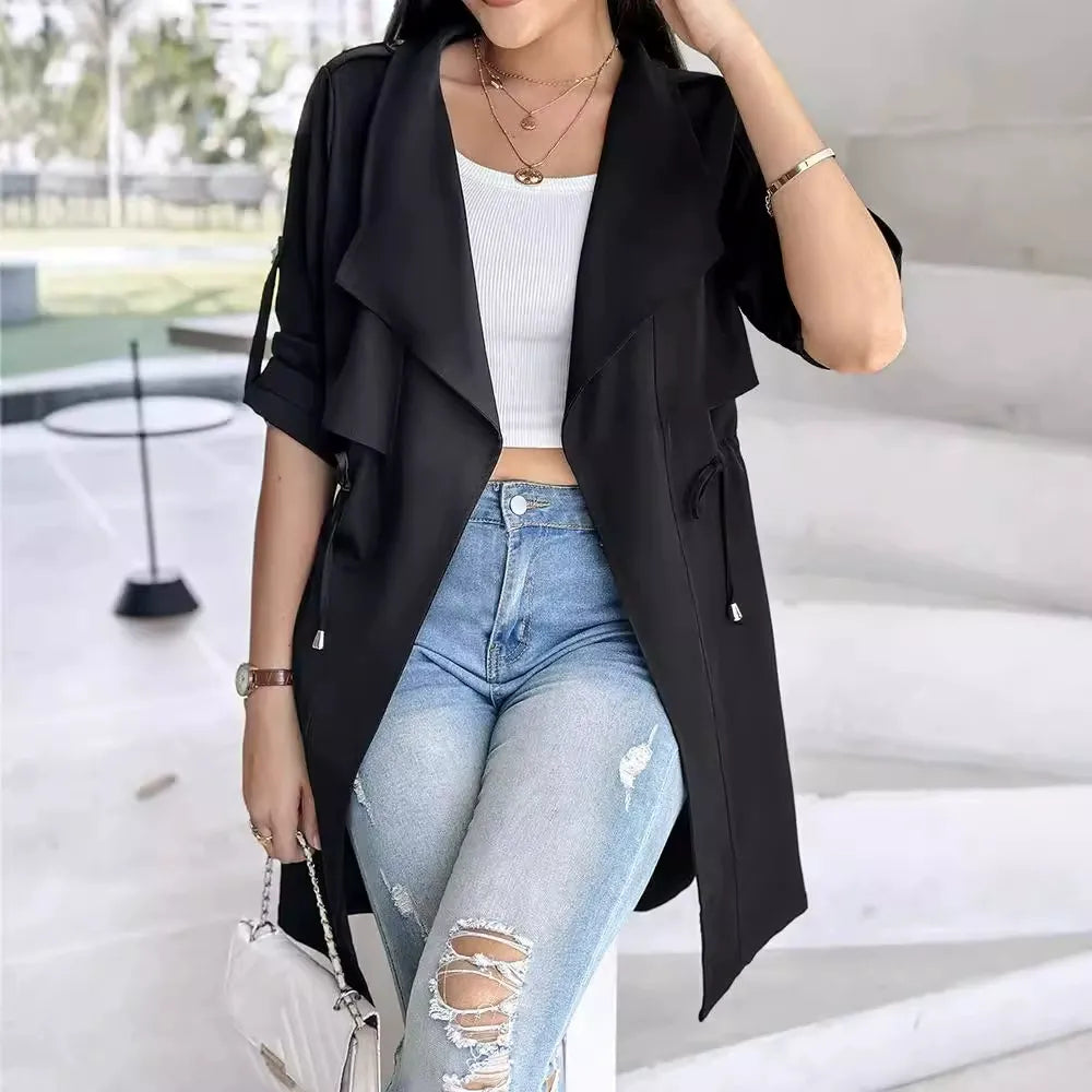 Casual Waterfall Trench Coat for Women