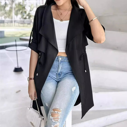 Casual Waterfall Trench Coat for Women