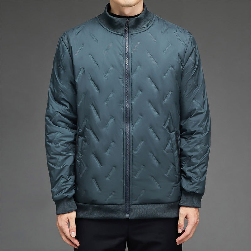 Warm Quilted Men's Jacket with Ribbed Cuffs - Nocini