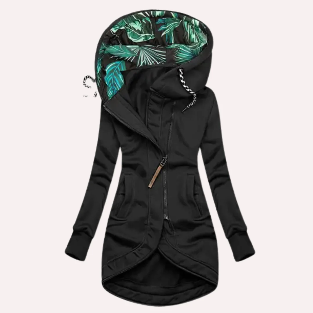Women's Fleece Jacket Slim Fit Printed Hoodie