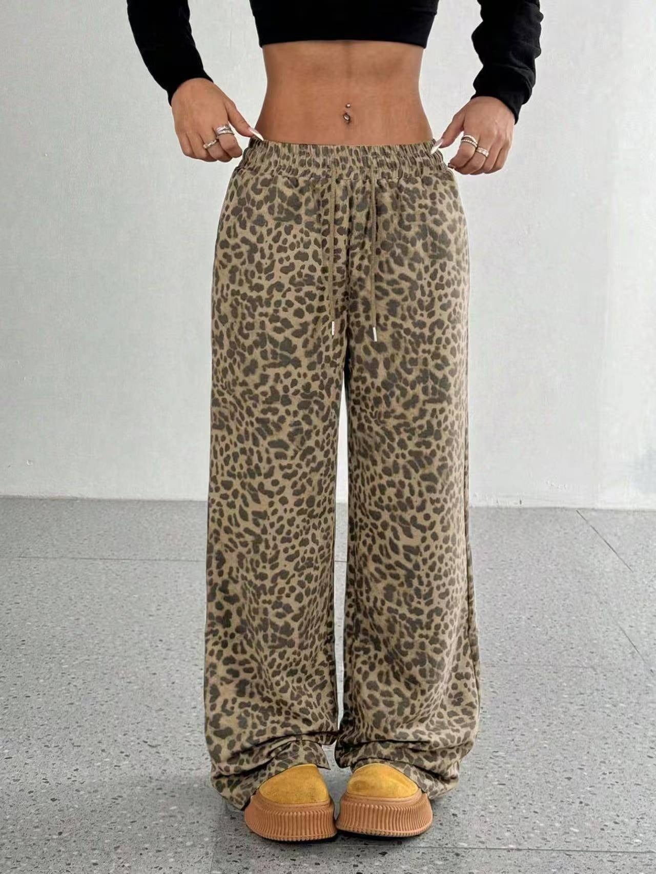 Comfortable High Waisted Wide Leg Pants Geometric Print