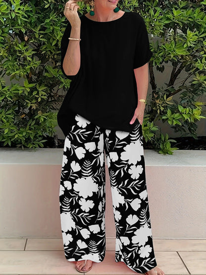 Loose Fit Floral Women's Pants Lightweight Comfortable