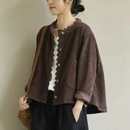 Textured Button Front Ladies Jacket - Olytrend