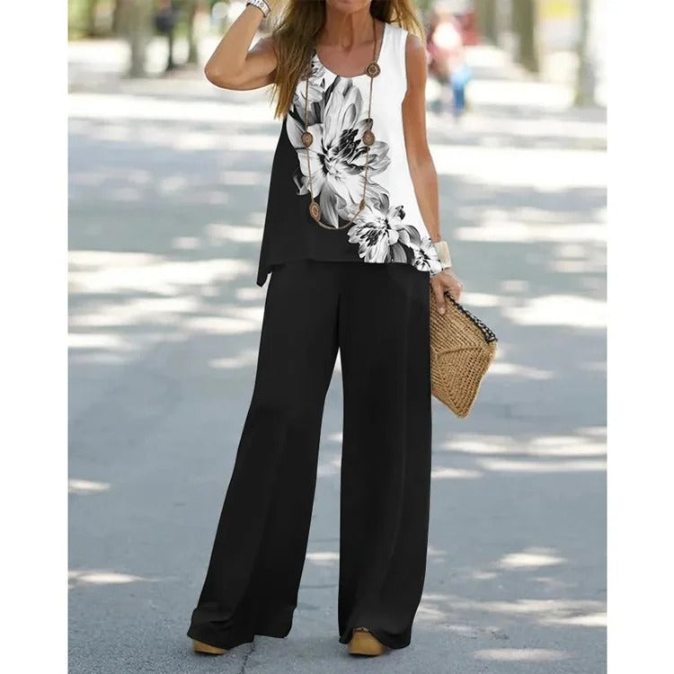 Women's Casual Floral Jumpsuit Set - Nocini