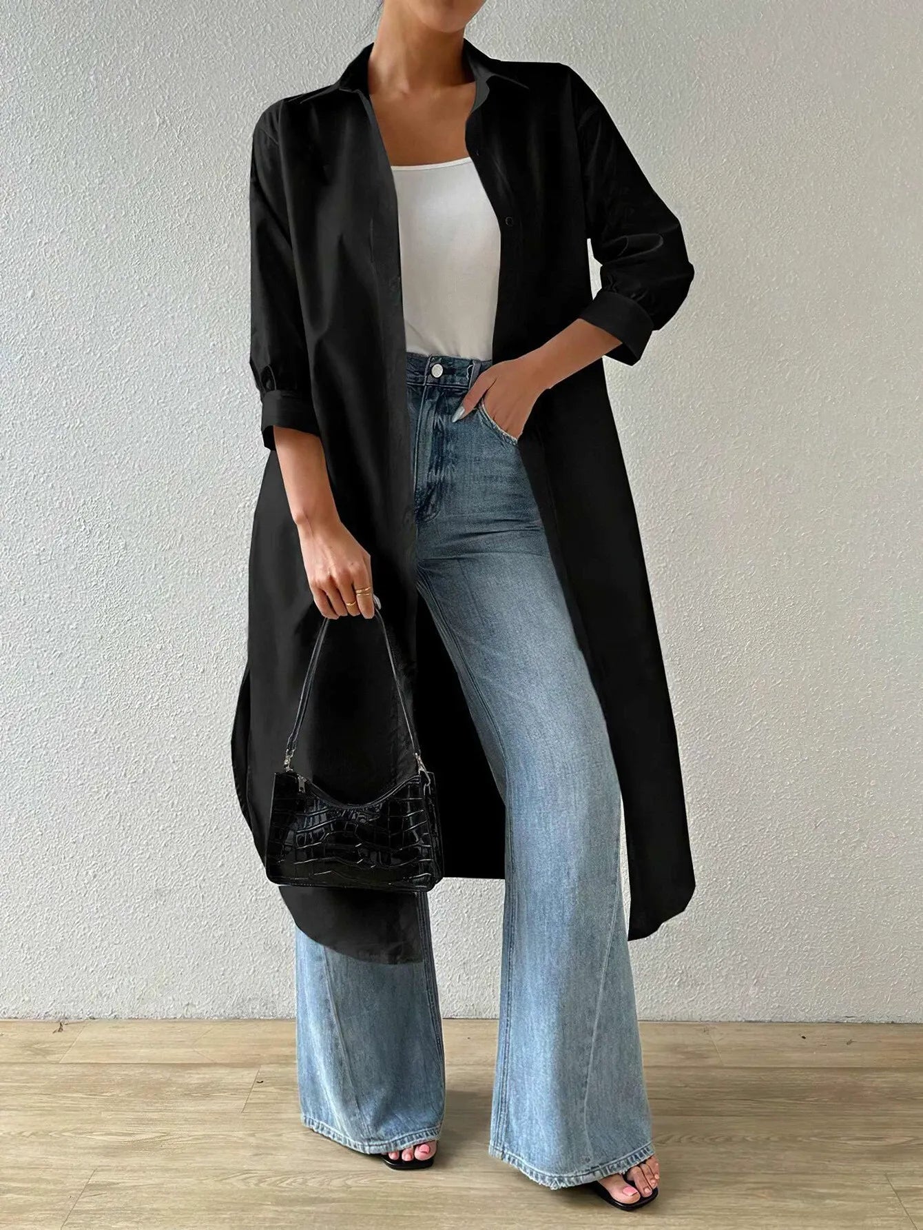 Women's Open Front Long Cardigan Sweater - Nocini