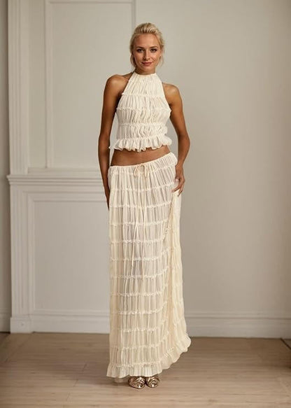 Flowy Strapless Beach Maxi Dress