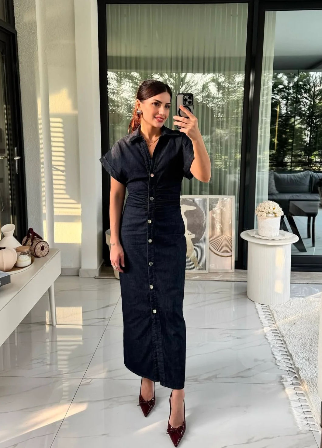 Slim Fit Blue Jeans Dress for Women