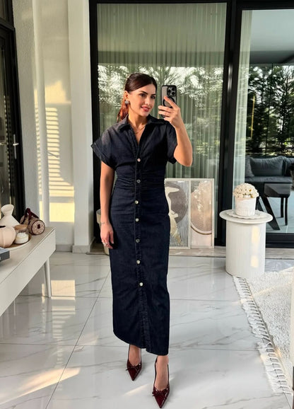 Slim Fit Blue Jeans Dress for Women