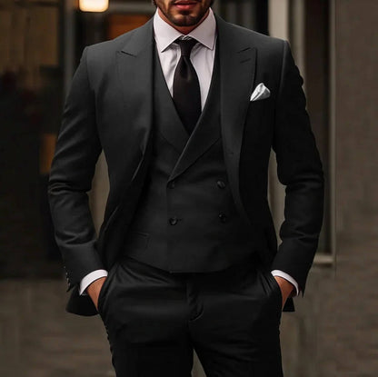 Classic Black 3-Piece Suit For Men