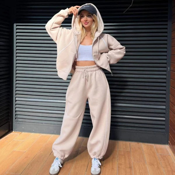 Comfy Women's Jogger Suit - Soft Fleece Tracksuit