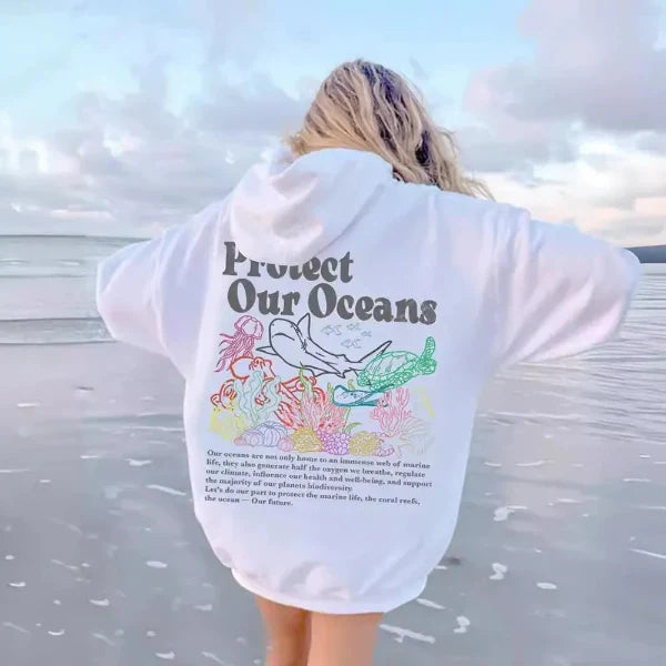 Relaxed Fit Women's Hoodie with Graphic Back Print - Nocini